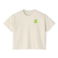 Cute Lime Ghost Boxy Tee – Women's Kawaii Fruit Graphic Shirt