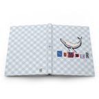 Summer Whale Hardcover Journal — Nautical Checkered Notebook for Beach Notes & Travel Sketches