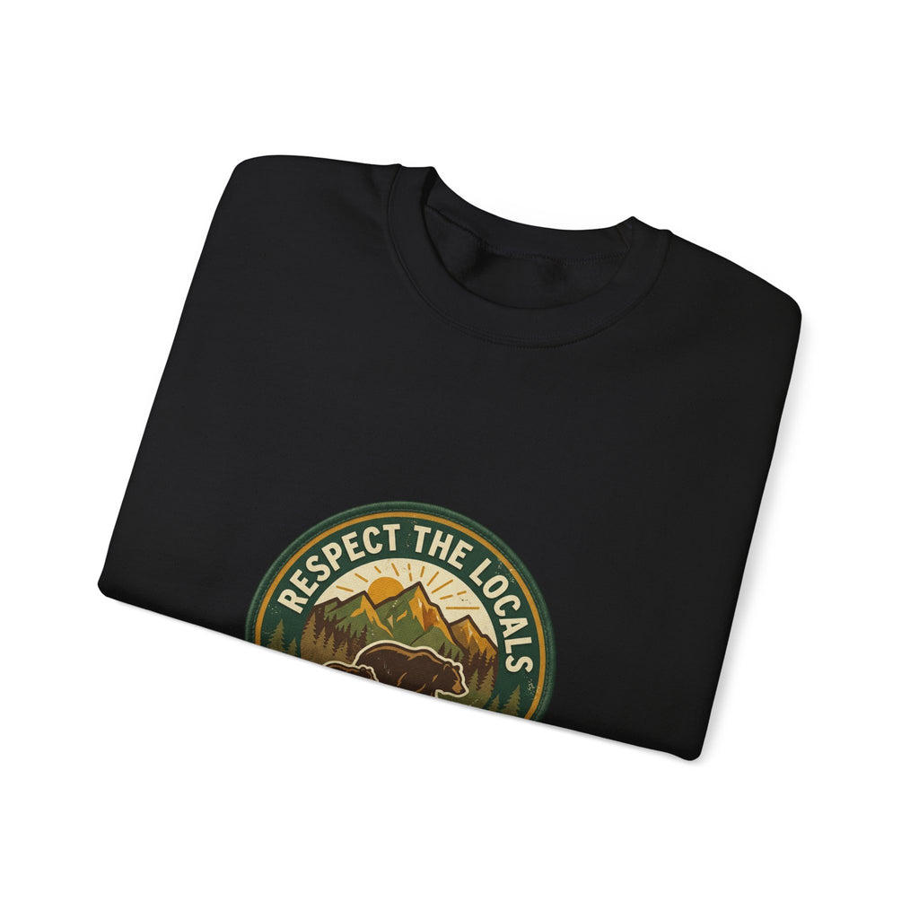 Respect the Locals badge sweatshirt | Protect Our National Parks, hiking camping
