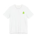 Cute Green Ghost Pocket Tee - Minimal Halloween Graphic T-Shirt