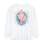 Conch Shell Splash Long Sleeve Tee — "Forever" Coastal Graphic
