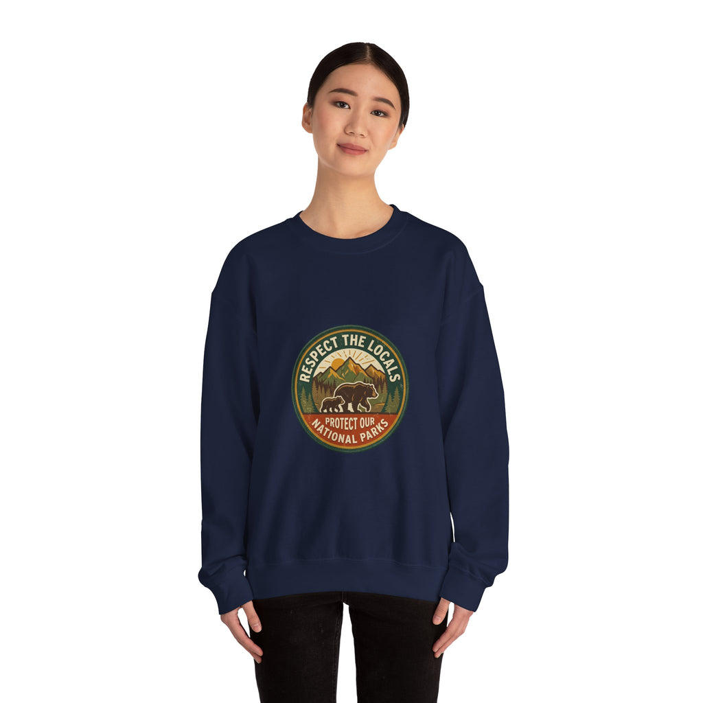 Respect the Locals badge sweatshirt | Protect Our National Parks, hiking camping