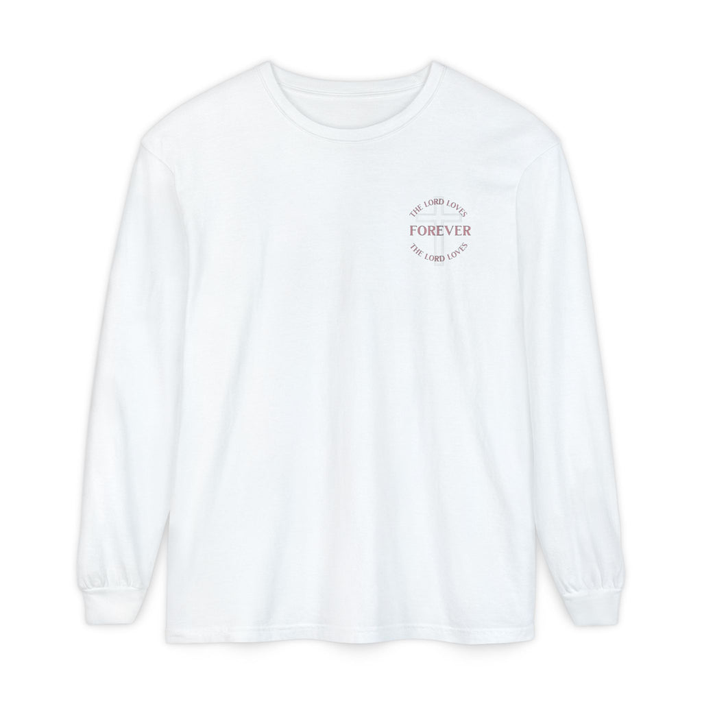 Conch Shell Splash Long Sleeve Tee — "Forever" Coastal Graphic