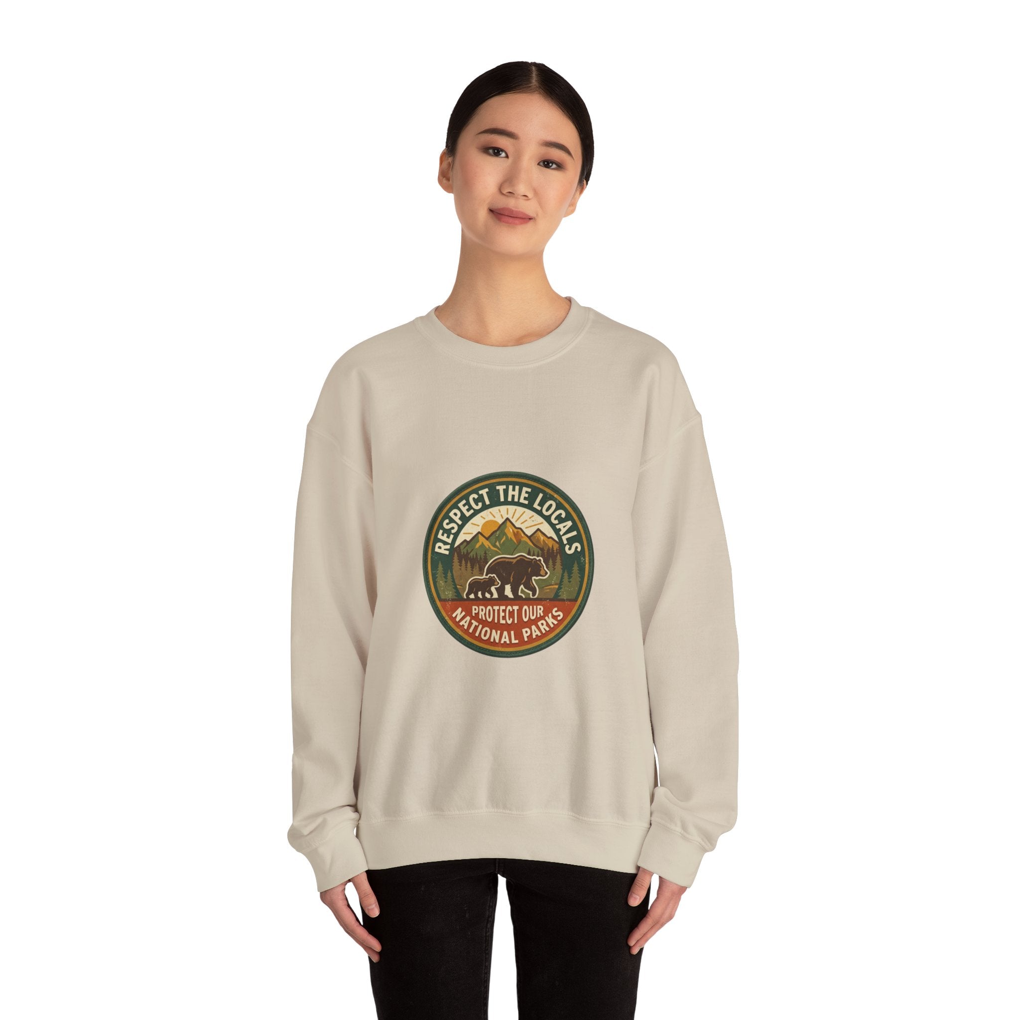 Respect the Locals badge sweatshirt | Protect Our National Parks, hiking camping