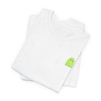 Cute Green Ghost Pocket Tee - Minimal Halloween Graphic T-Shirt