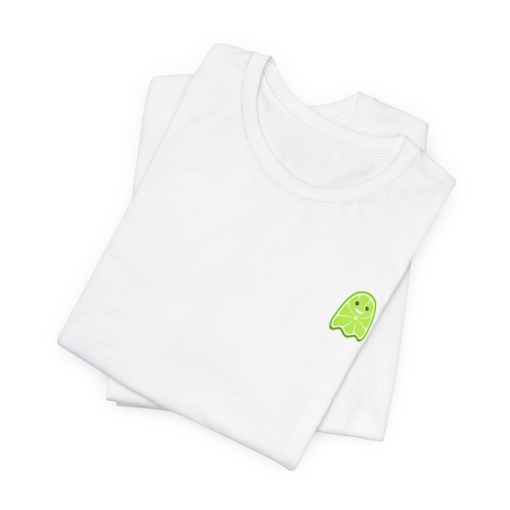 Cute Green Ghost Pocket Tee - Minimal Halloween Graphic T-Shirt