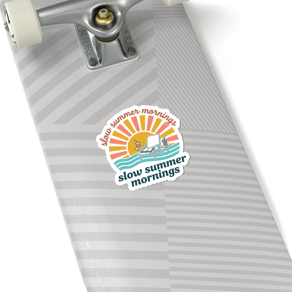Slow Summer Mornings Kiss-Cut Stickers | summer aesthetic, coastal vibes