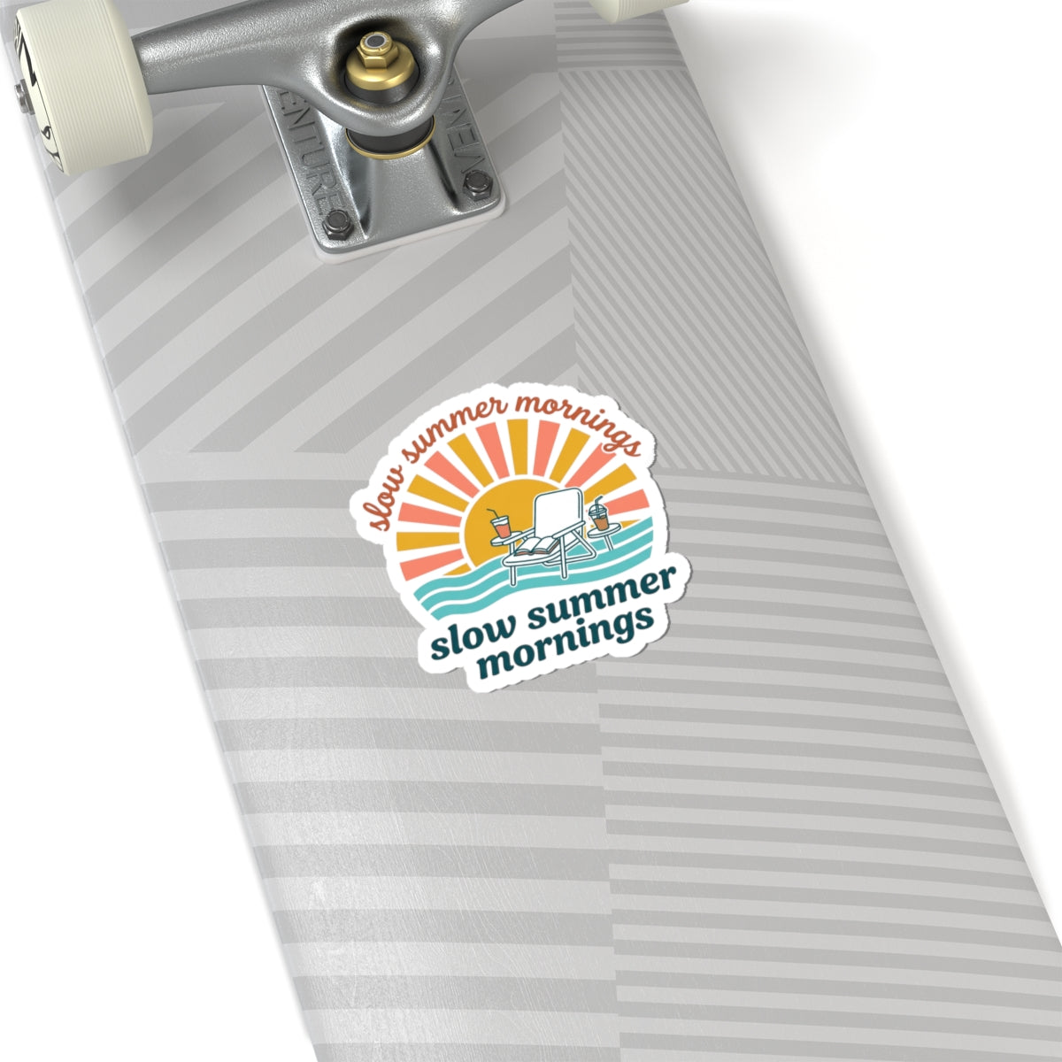 Slow Summer Mornings Kiss-Cut Stickers | summer aesthetic, coastal vibes