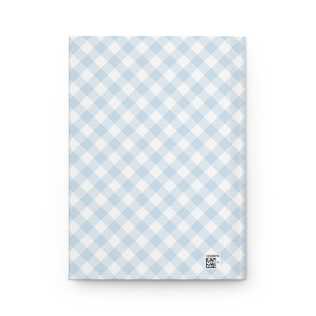 Summer Whale Hardcover Journal — Nautical Checkered Notebook for Beach Notes & Travel Sketches