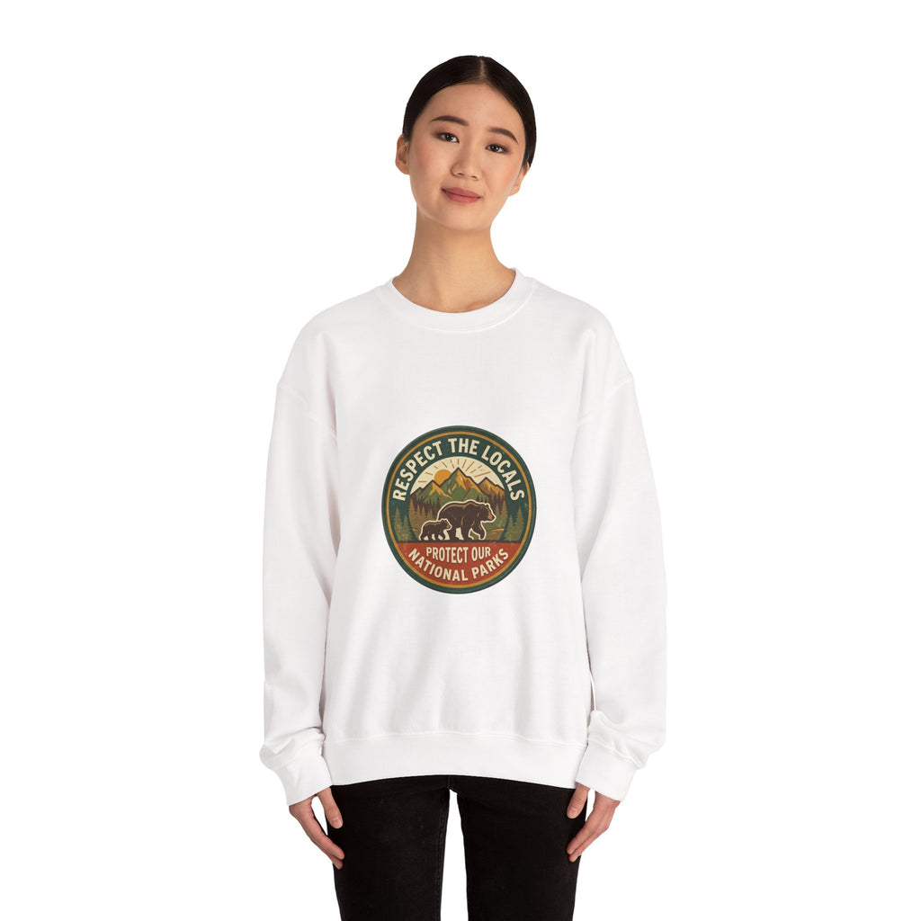 Respect the Locals badge sweatshirt | Protect Our National Parks, hiking camping