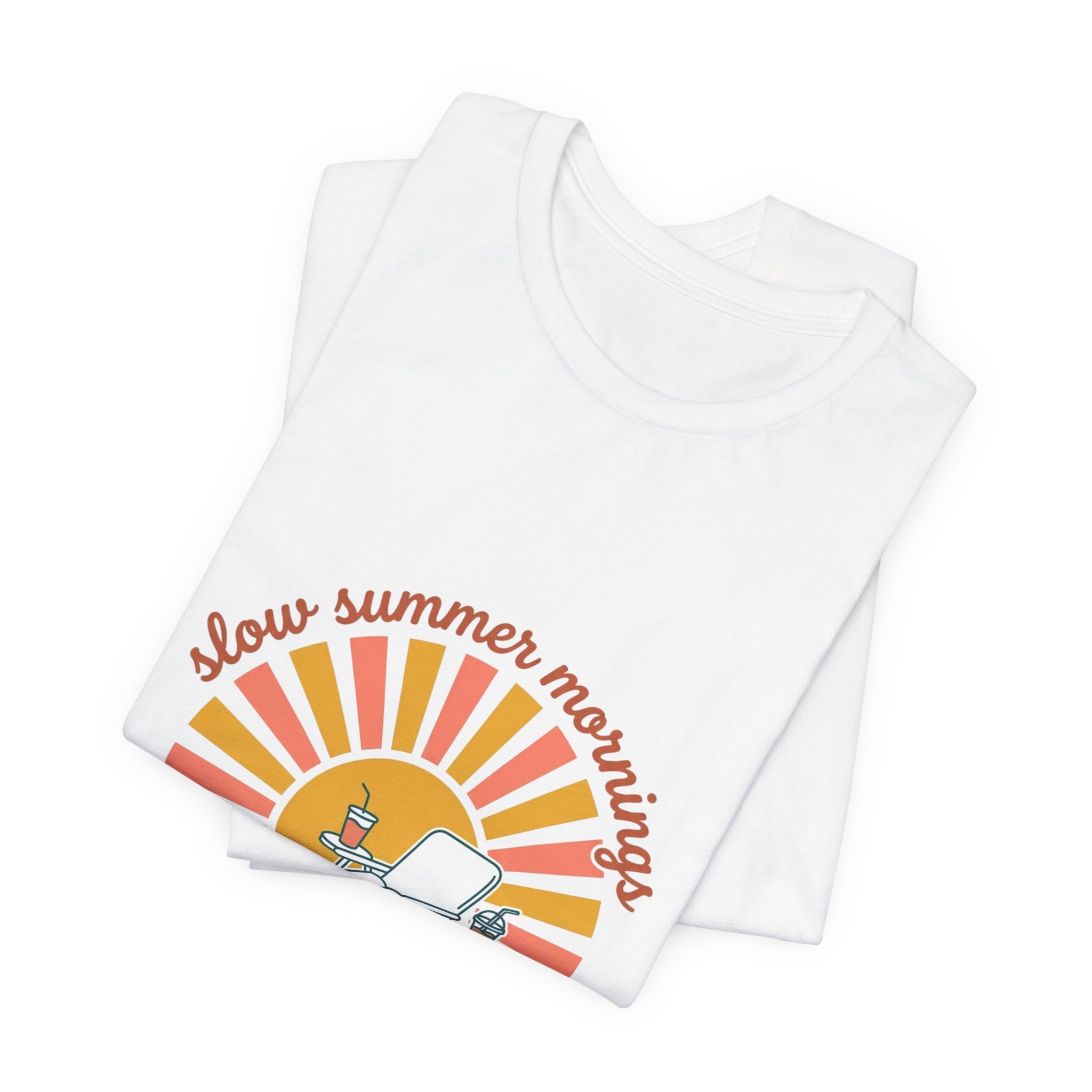 slow summer mornings T-Shirt | summer aesthetic, coastal vibes, retro pastel