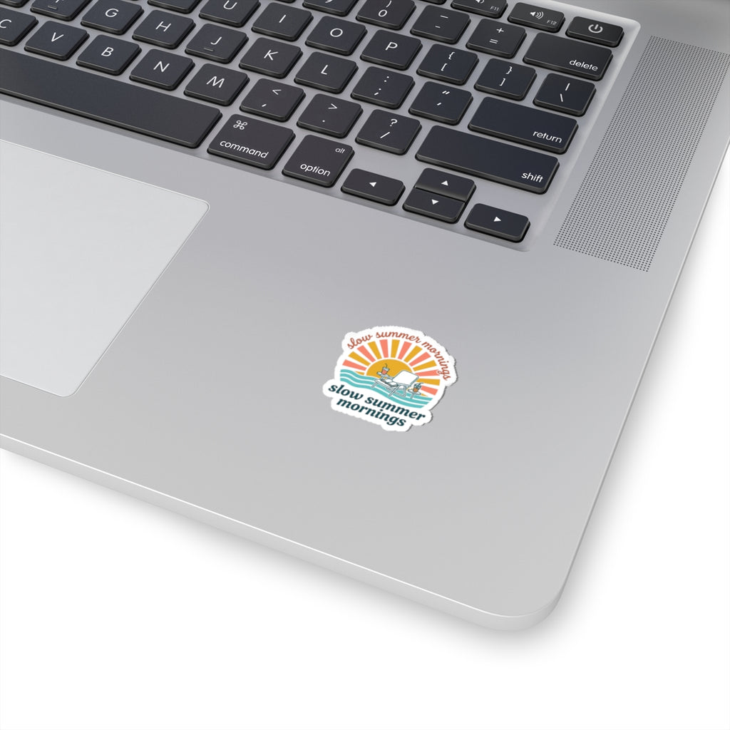 Slow Summer Mornings Kiss-Cut Stickers | summer aesthetic, coastal vibes