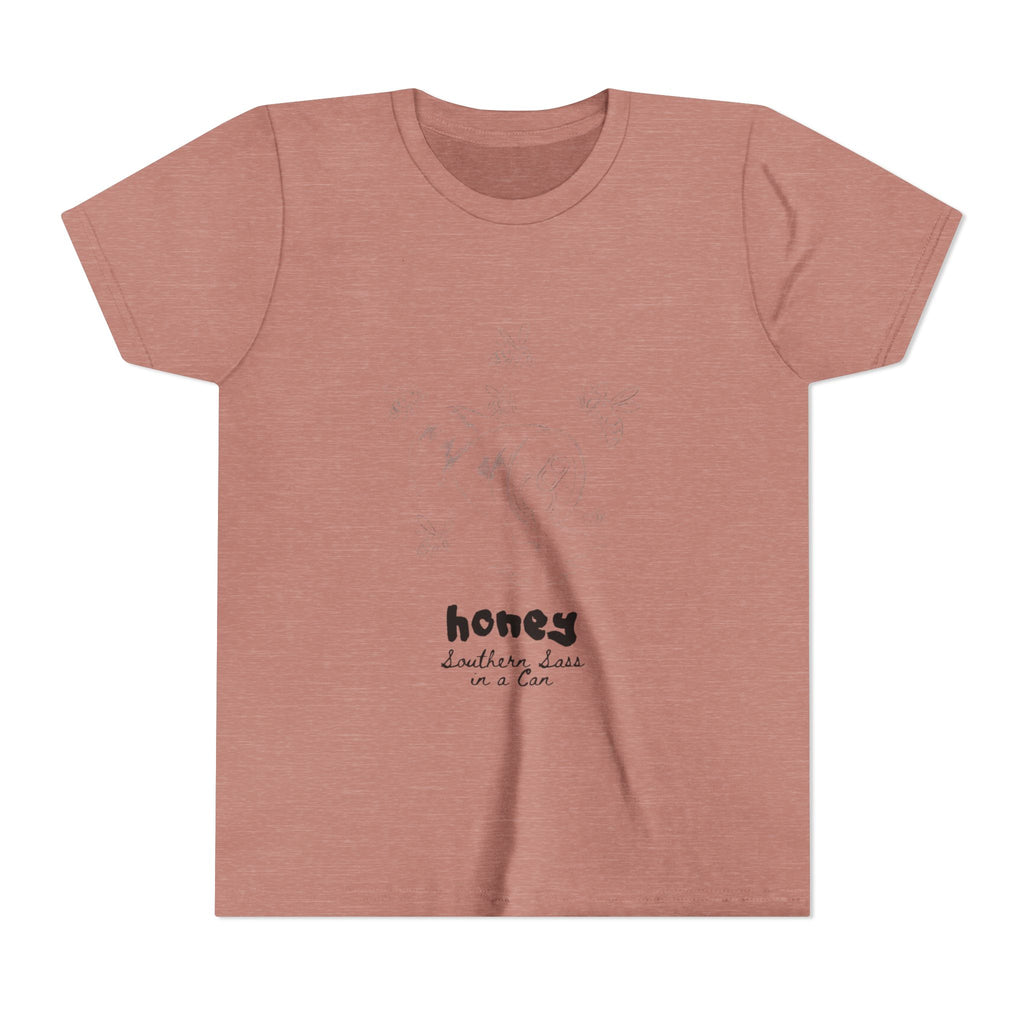 Youth Tee — 'honey' Minimal Floral Graphic Kids Shirt
