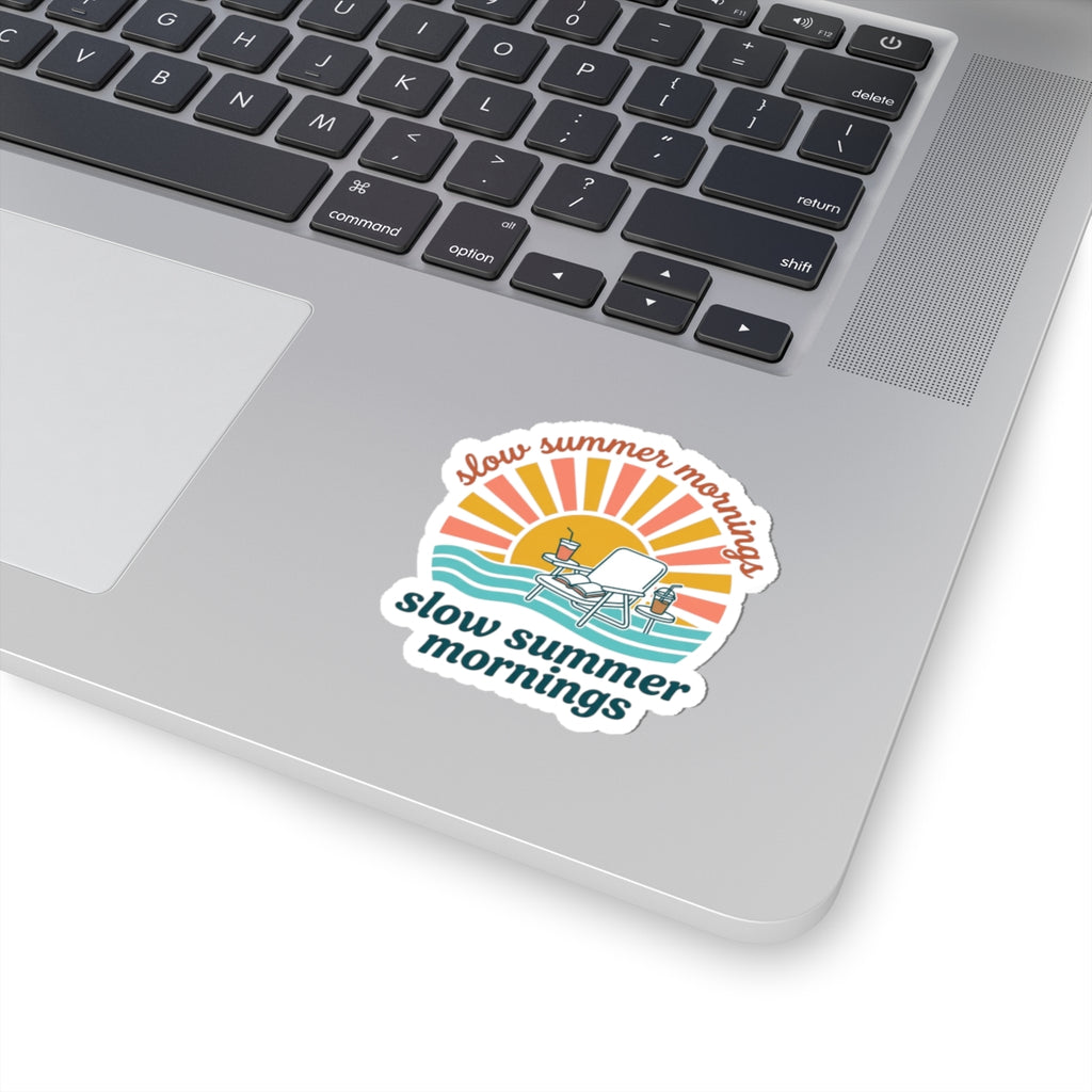 Slow Summer Mornings Kiss-Cut Stickers | summer aesthetic, coastal vibes