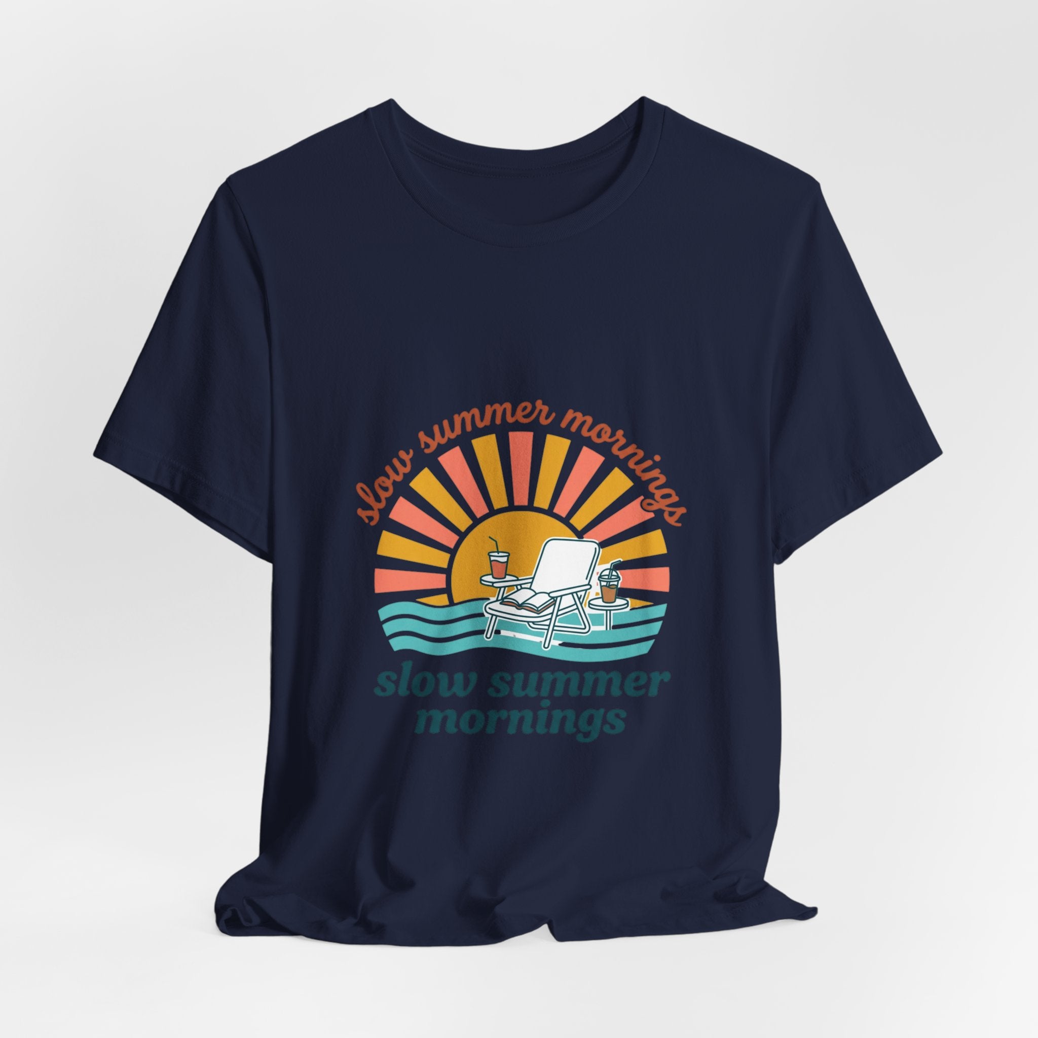 slow summer mornings T-Shirt | summer aesthetic, coastal vibes, retro pastel