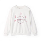 Christian Crewneck Sweatshirt — “The Lord Loves Forever” Rose Shell Graphic
