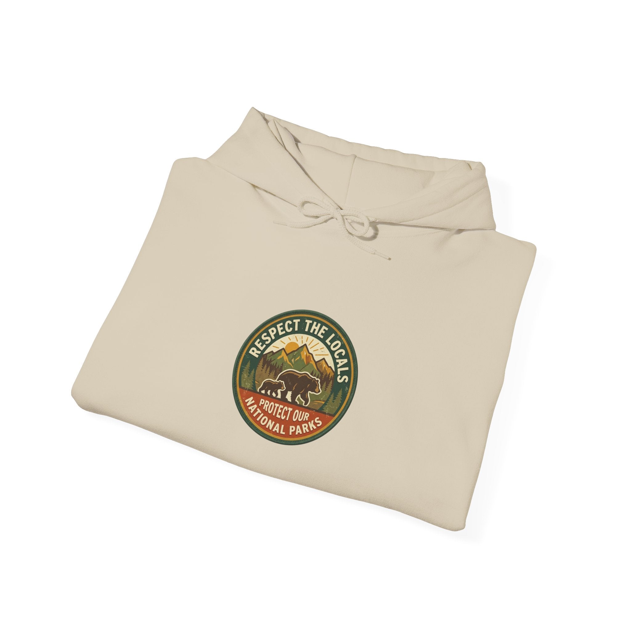 Respect the Locals emblem Hoodie | Protect Our Parks, National Parks, Hiking